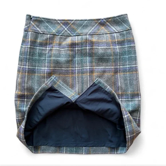 L.L. Bean Plaid Pencil Skirt - Gray and Blue - Picture 5 of 6